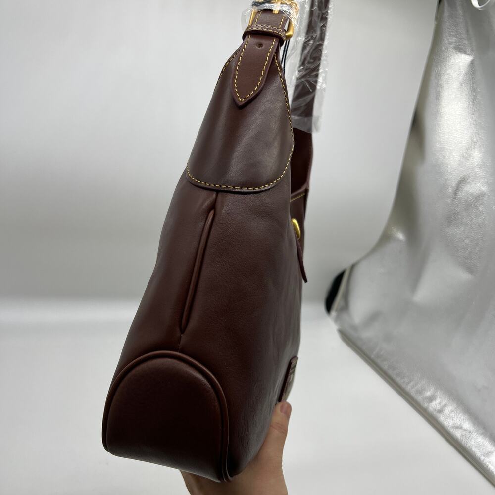 Dooney & Bourke Florentine Leather Crescent Hobo Women Purse Chestnut - Picture 5 of 16
